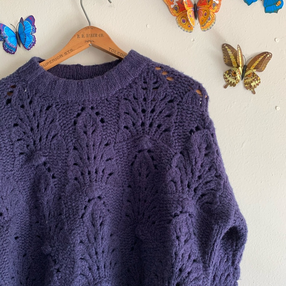 American Eagle Knit Blue Purple Oversized XXS Boyf - Picture 6 of 6